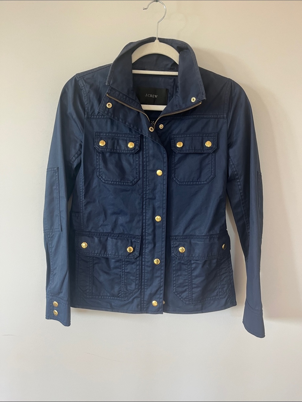 J. Crew Navy Utility Jacket with Gold-Tone Buttons  XXS
